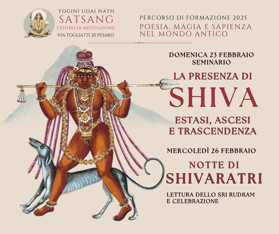 la presenza di Shiva estasi, ascesi e trascendenza. Seminario 23 Febbraio 2025 a Pesaro e su Zoom.